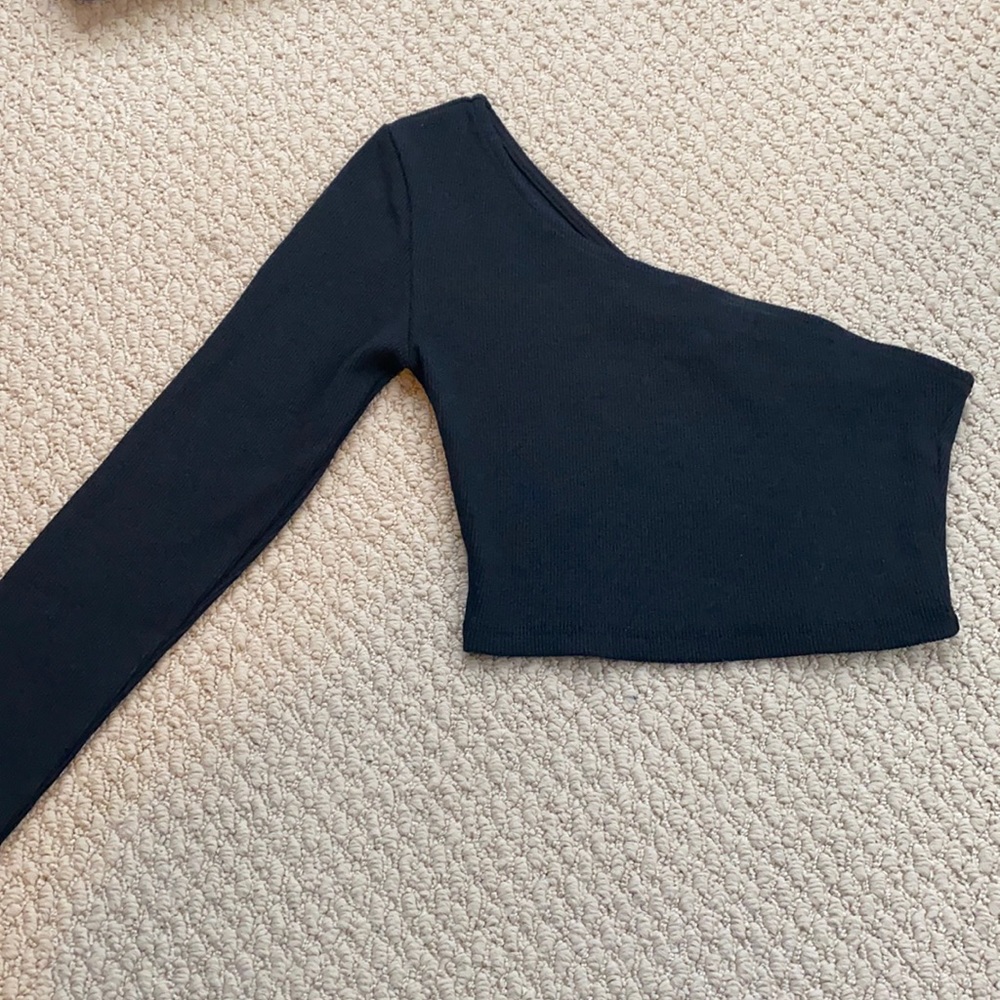 princess polly one sleeve cropped long sleeve